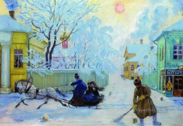 凍るような朝 1913 年 ボリス・ミハイロヴィチ・クストーディエフ Oil Paintings